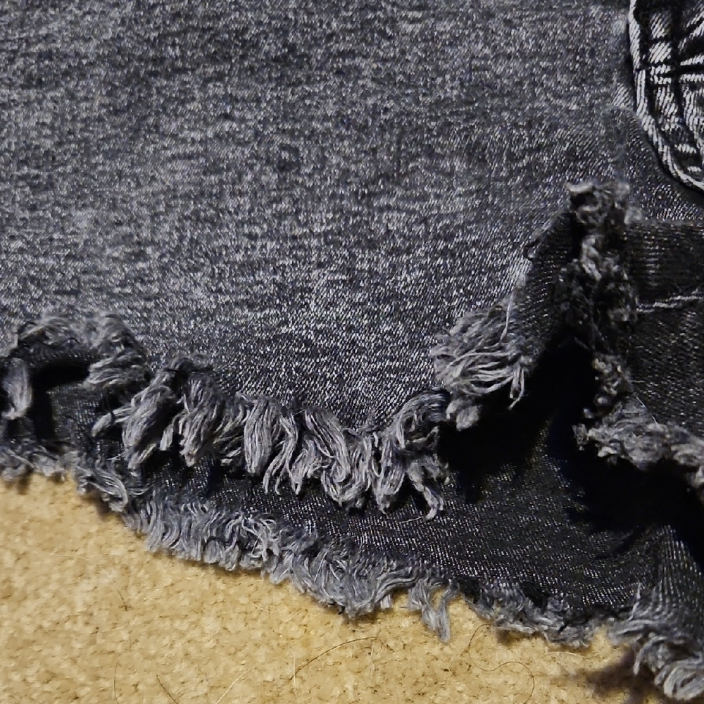 Black Denim Shorts - Picture 2 of 5